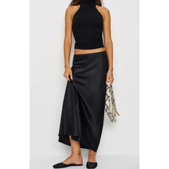 Reformation Dresses & Skirts - Reformation 100% Silk Black Layla Maxi Skirt XL